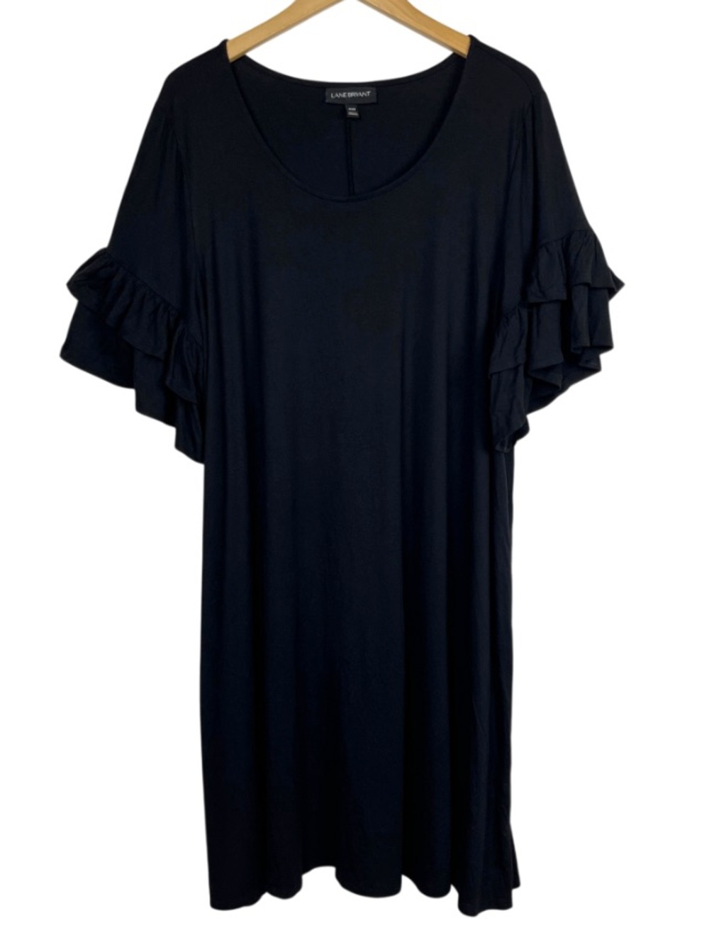 Lane Bryant Black Ruffle Sleeved Dress